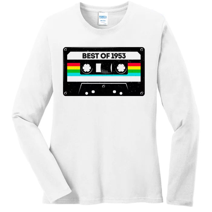 Best Of 1953 Retro 70th Birthday Mixtape Ladies Long Sleeve Shirt