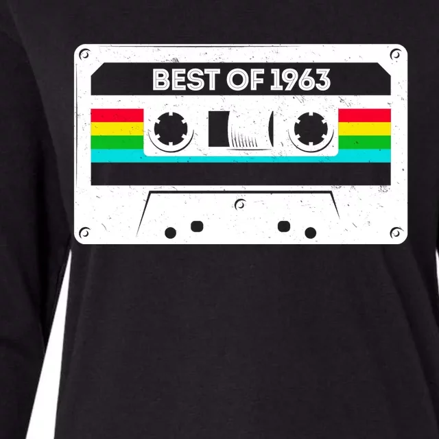 Best Of 1963 Retro 60th Birthday Mixtape Womens Cotton Relaxed Long Sleeve T-Shirt