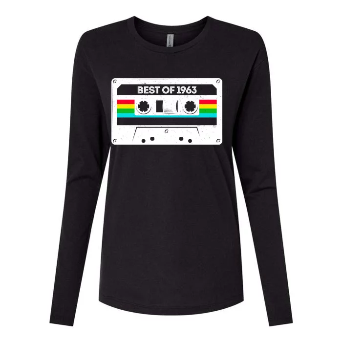 Best Of 1963 Retro 60th Birthday Mixtape Womens Cotton Relaxed Long Sleeve T-Shirt