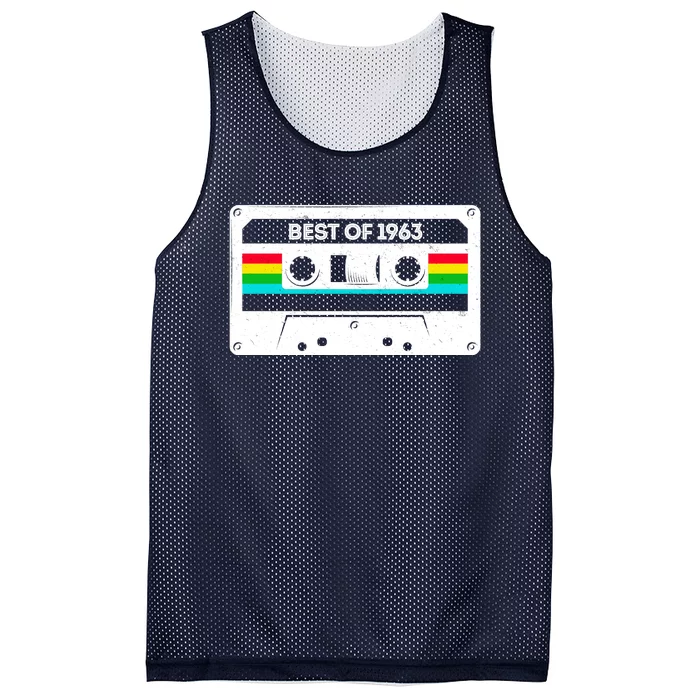 Best Of 1963 Retro 60th Birthday Mixtape Mesh Reversible Basketball Jersey Tank