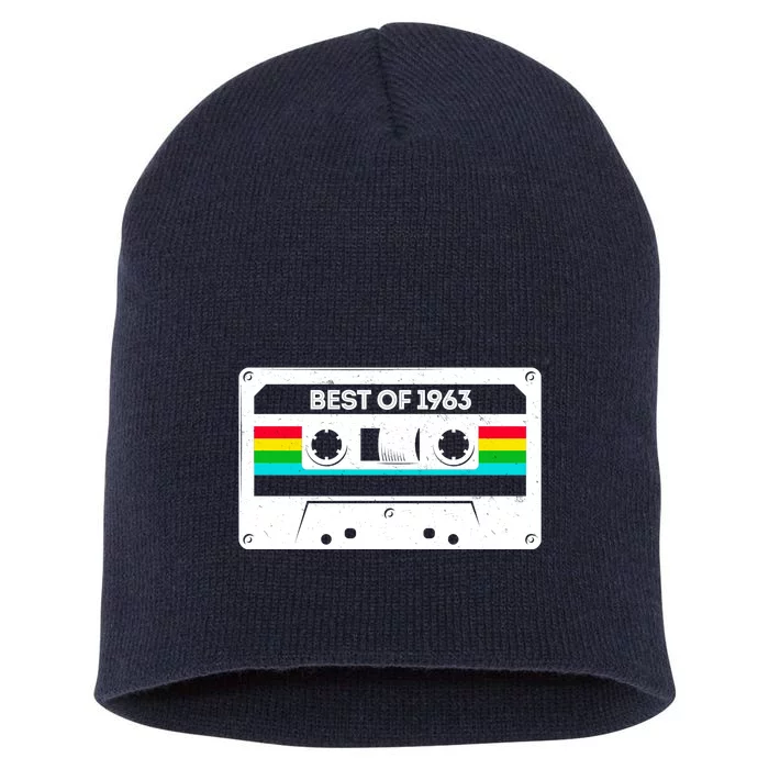 Best Of 1963 Retro 60th Birthday Mixtape Short Acrylic Beanie