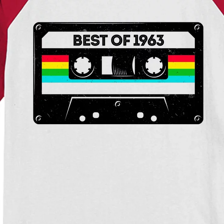 Best Of 1963 Retro 60th Birthday Mixtape Kids Colorblock Raglan Jersey