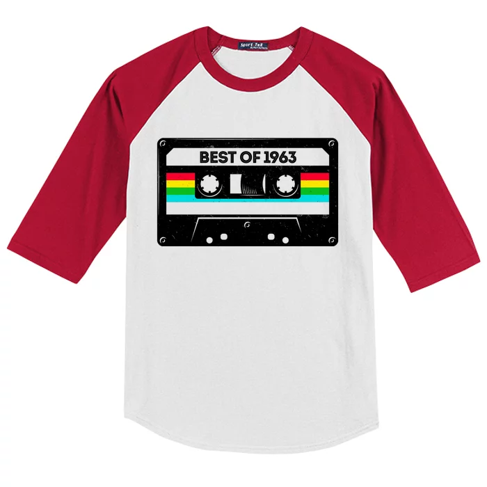 Best Of 1963 Retro 60th Birthday Mixtape Kids Colorblock Raglan Jersey