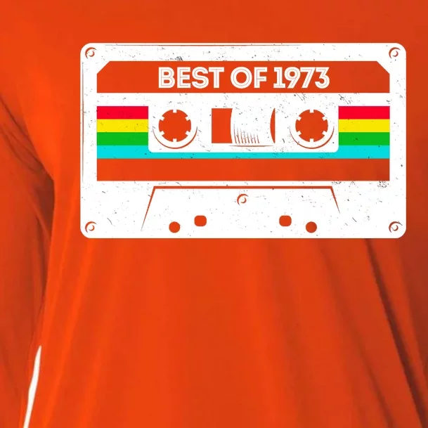 Best Of 1973 Retro 50th Birthday Mixtape Cooling Performance Long Sleeve Crew