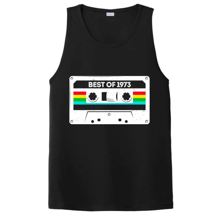 Best Of 1973 Retro 50th Birthday Mixtape Performance Tank