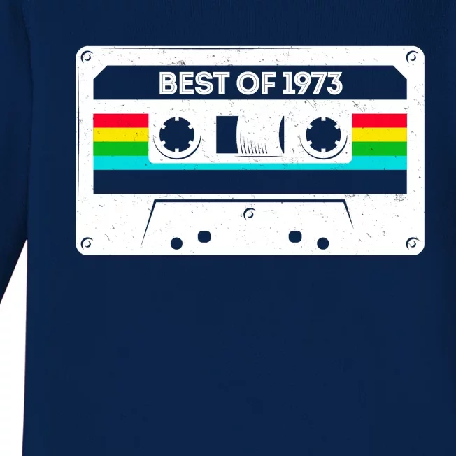 Best Of 1973 Retro 50th Birthday Mixtape Baby Long Sleeve Bodysuit