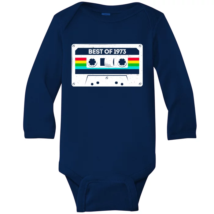 Best Of 1973 Retro 50th Birthday Mixtape Baby Long Sleeve Bodysuit