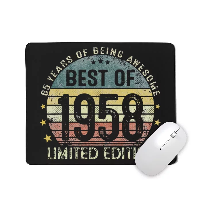 Best Of 1958 65 Years Old 65th Birthday Gifts For Cute Mousepad