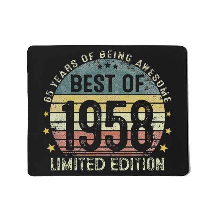 Best Of 1958 65 Years Old 65th Birthday Gifts For Cute Mousepad