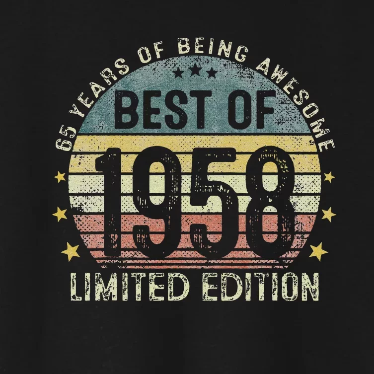 Best Of 1958 65 Years Old 65th Birthday Gifts For Cute Women's Crop Top Tee