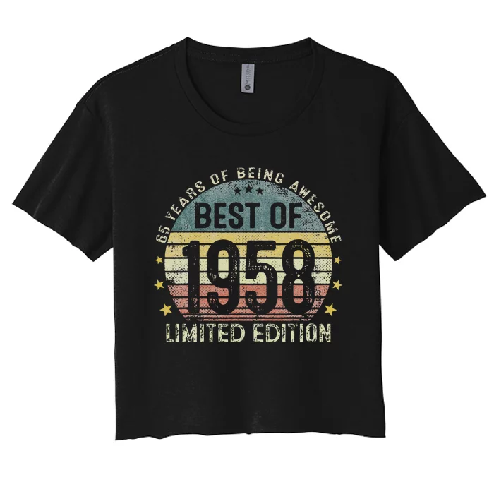 Best Of 1958 65 Years Old 65th Birthday Gifts For Cute Women's Crop Top Tee