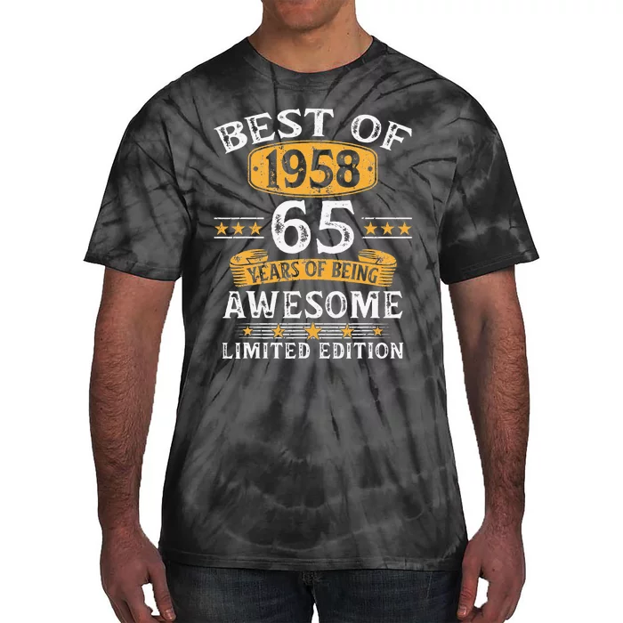 Best Of 1958 65 Years Old 65th Birthday Gifts For Tie-Dye T-Shirt