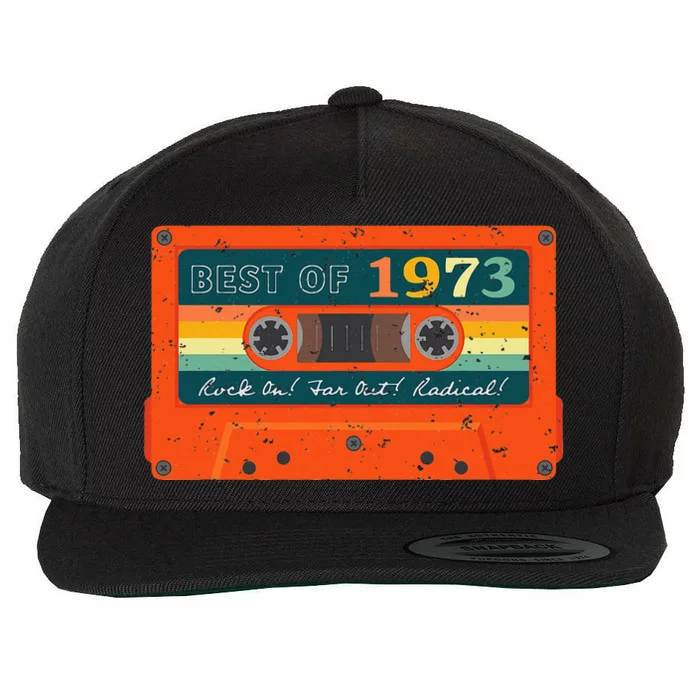 Best of 1973 Vintage Cassette Tape 50th Birthday Wool Snapback Cap