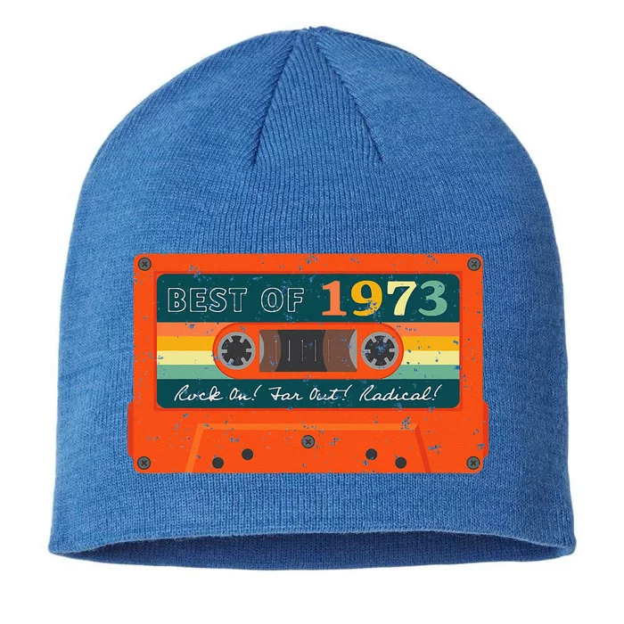 Best of 1973 Vintage Cassette Tape 50th Birthday 8 1/2in Sustainable Knit Beanie