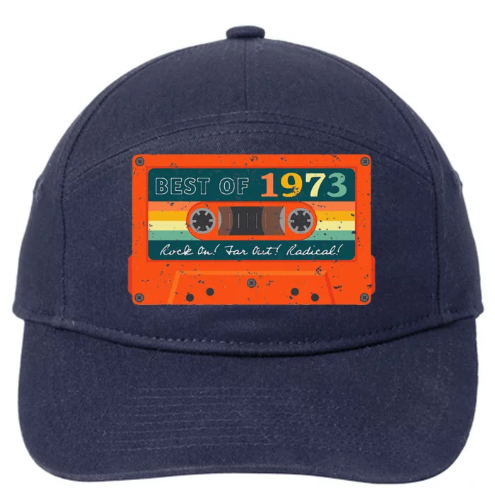 Best of 1973 Vintage Cassette Tape 50th Birthday 7-Panel Snapback Hat