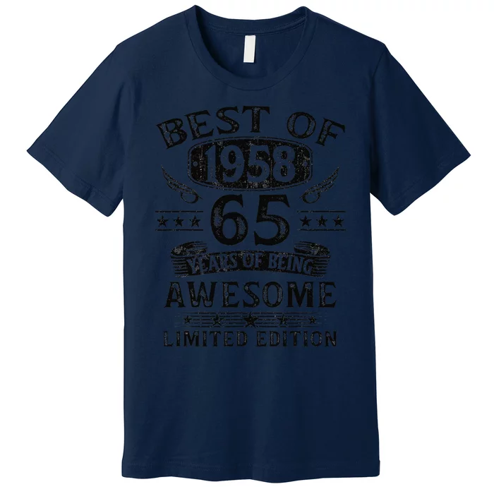 Best Of 1958 65 Years Old Gifts 65th Birthday Gift For Premium T-Shirt