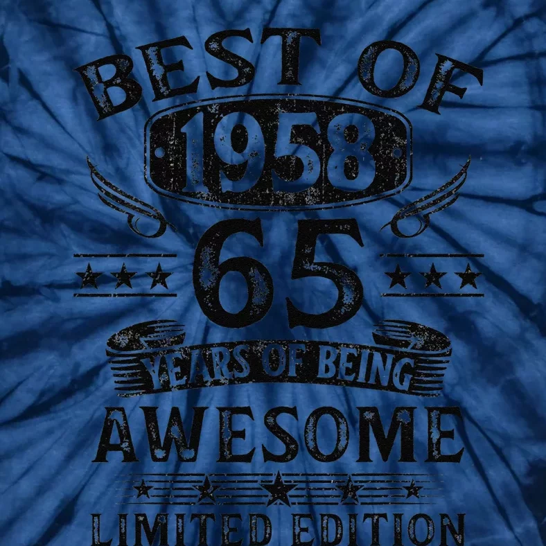 Best Of 1958 65 Years Old Gifts 65th Birthday Gift For Tie-Dye T-Shirt