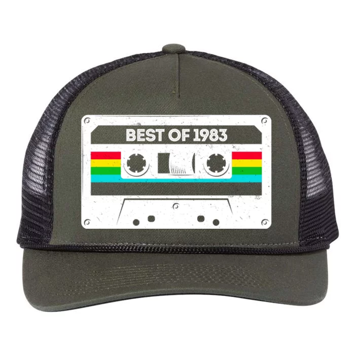 Best Of 1983 Retro 40th Birthday Mixtape Retro Rope Trucker Hat Cap