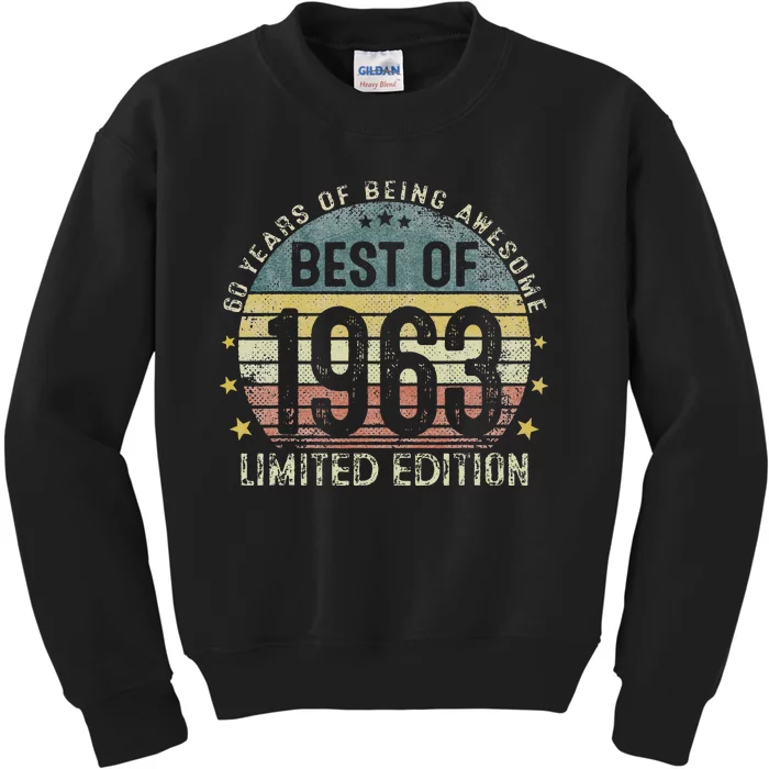 Best Of 1963 60 Years Old 60th Birthday Gifts For Kids Sweatshirt