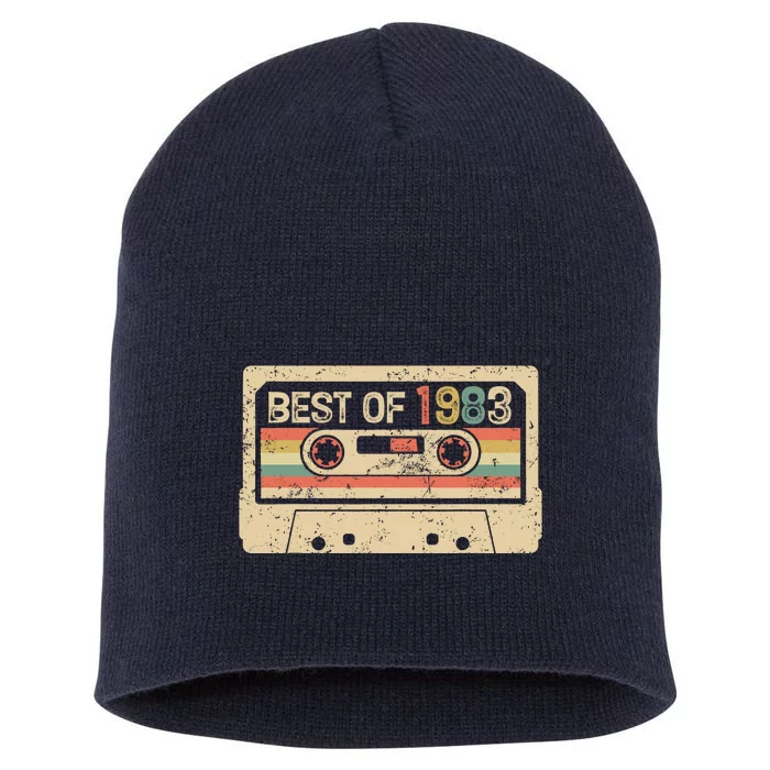 Best Of 1983 Vintage Cassette 39th Birthday Short Acrylic Beanie