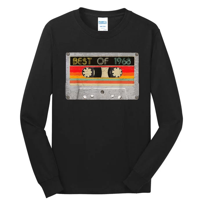 Best Of 1968 55th Birthday Gift Cassette Tape Vintage Tall Long Sleeve T-Shirt