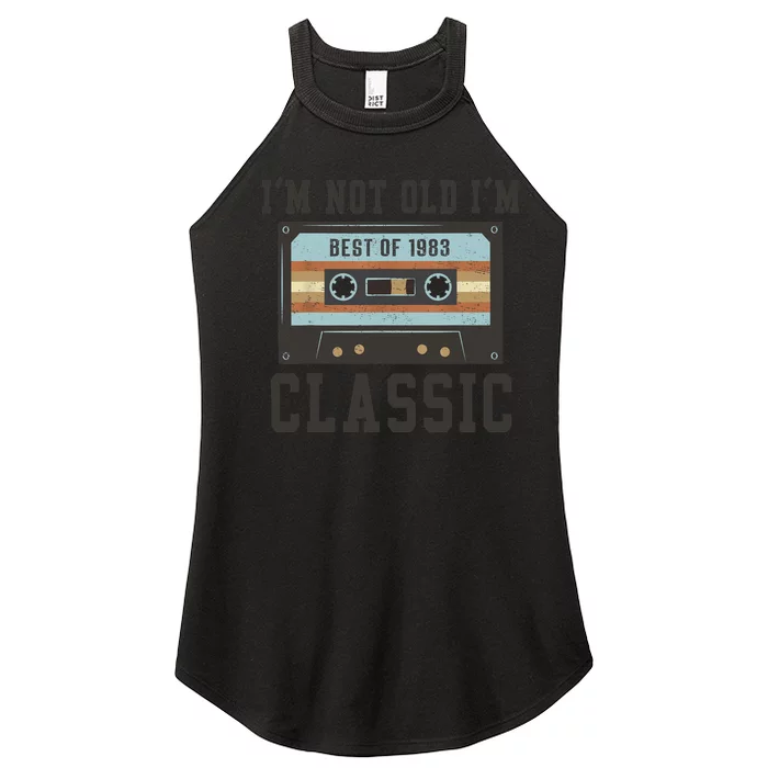 Best Of 1983 40th Birthday Gifts BDay 40 Birthday Women’s Perfect Tri Rocker Tank