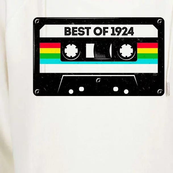 Best Of 1924 Retro 100th Birthday Mixtape Womens Funnel Neck Pullover Hood