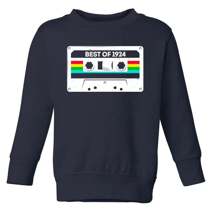 Best Of 1924 Retro 100th Birthday Mixtape Toddler Sweatshirt