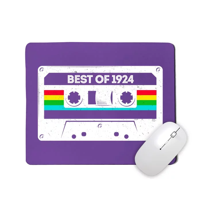 Best Of 1924 Retro 100th Birthday Mixtape Mousepad