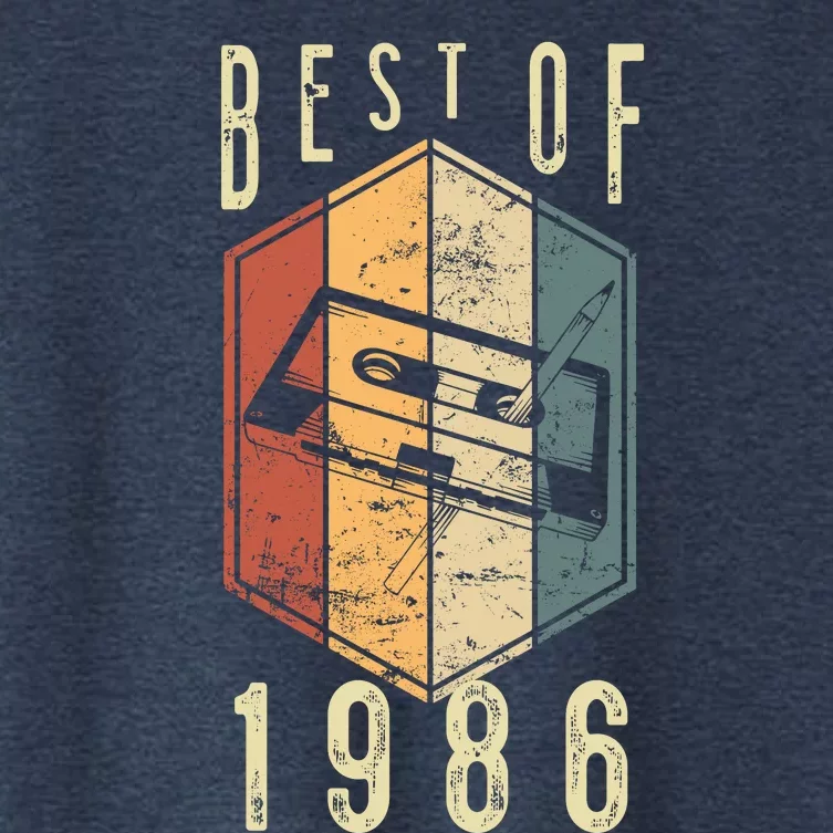 Best Of 1986 36 Year Old Gifts Cassette Tape 36th Birthday Women's Crop Top Tee