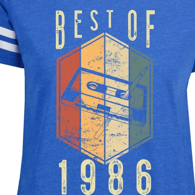 Best Of 1986 36 Year Old Gifts Cassette Tape 36th Birthday Enza Ladies Jersey Football T-Shirt