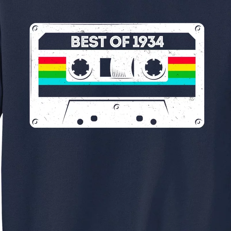 Best Of 1934 Retro 90th Birthday Mixtape Tall Sweatshirt