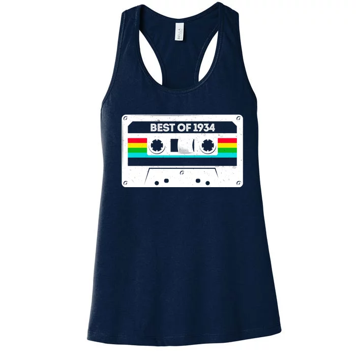 Best Of 1934 Retro 90th Birthday Mixtape Women's Racerback Tank