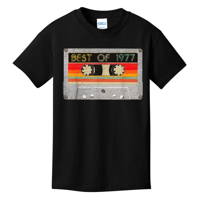 Best Of 1977 46th Birthday Gift Cassette Tape Vintage Kids T-Shirt