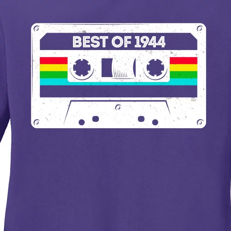 Best Of 1944 Retro 80th Birthday Mixtape Ladies Long Sleeve Shirt