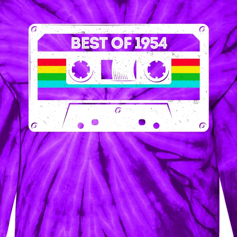 Best Of 1954 Retro 70th Birthday Mixtape Tie-Dye Long Sleeve Shirt