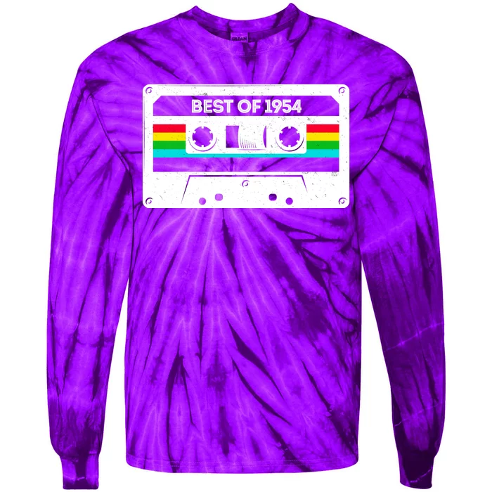 Best Of 1954 Retro 70th Birthday Mixtape Tie-Dye Long Sleeve Shirt