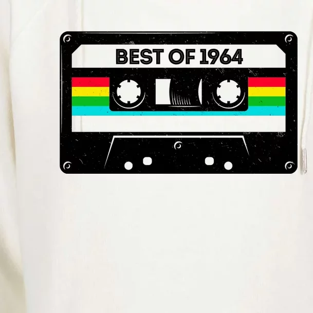 Best Of 1964 Retro 60th Birthday Mixtape Womens Funnel Neck Pullover Hood