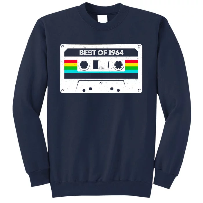 Best Of 1964 Retro 60th Birthday Mixtape Tall Sweatshirt