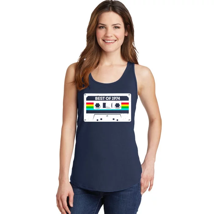 Best Of 1974 Retro 50th Birthday Mixtape Ladies Essential Tank