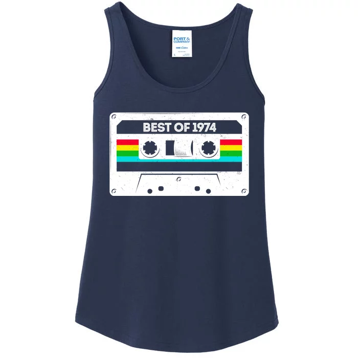 Best Of 1974 Retro 50th Birthday Mixtape Ladies Essential Tank