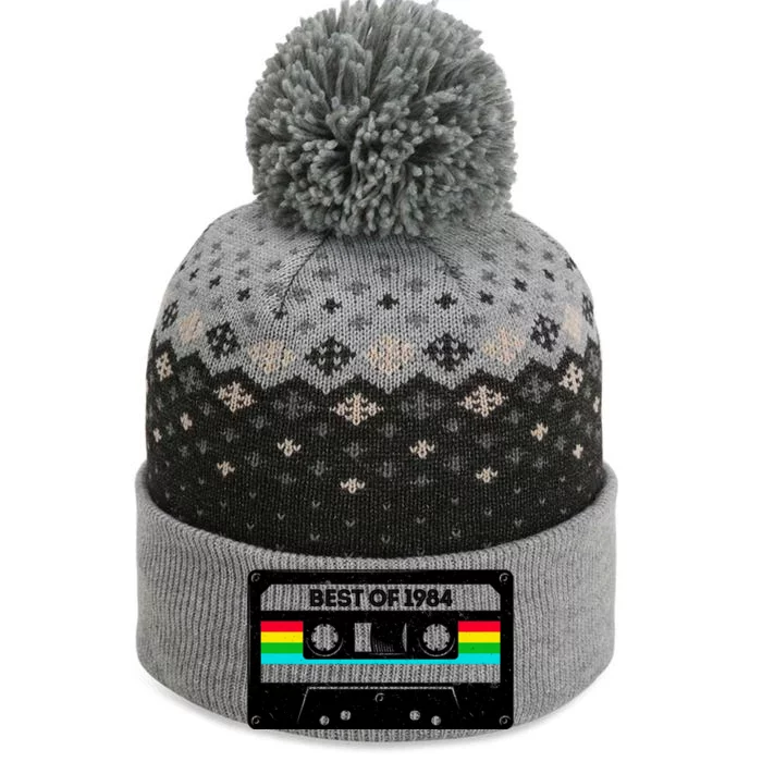 Best Of 1984 Retro 40th Birthday Mixtape The Baniff Cuffed Pom Beanie