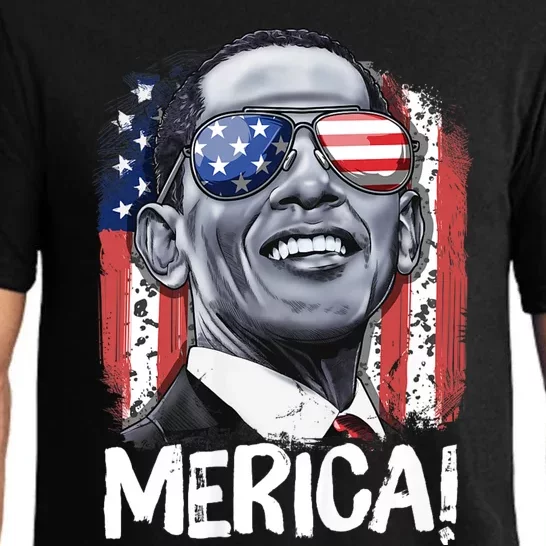 Barack Obama 4th Of July Merica Usa American Flag Pajama Set