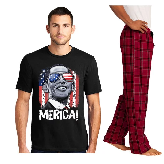 Barack Obama 4th Of July Merica Usa American Flag Pajama Set