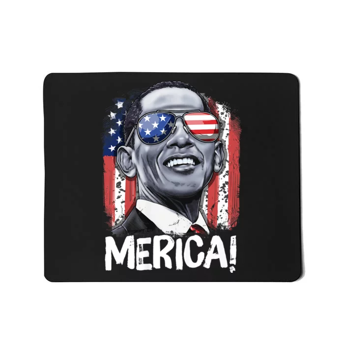 Barack Obama 4th Of July Merica Usa American Flag Mousepad