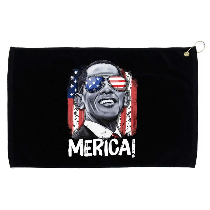 Barack Obama 4th Of July Merica Usa American Flag Grommeted Golf Towel