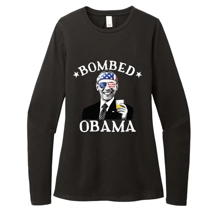 Bombed Obama 4th Of July Drinking President Barack Obama Womens CVC Long Sleeve Shirt