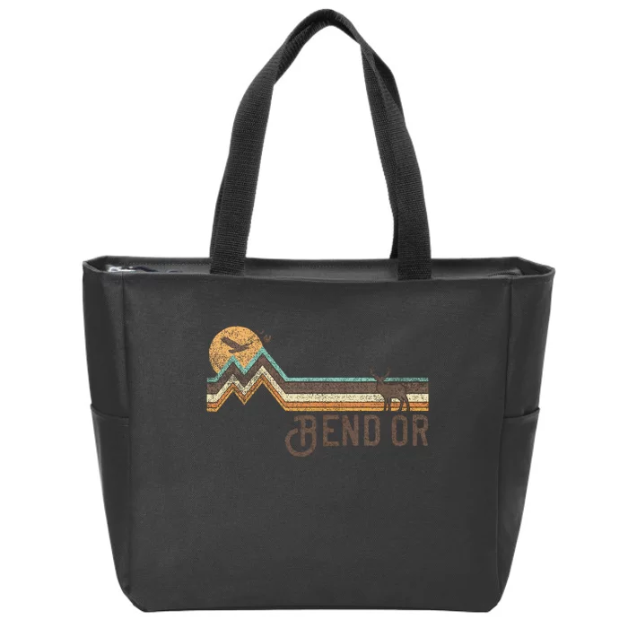 Bend Oregon 70s 80s Retro Style Vintage Zip Tote Bag