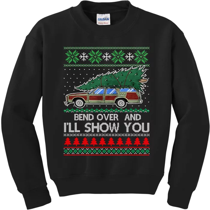 Bend Over and I'll Show You Christmas Couple Matching Family Kids Sweatshirt