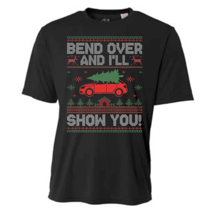 Bend Over And ILl Show You Ugly Christmas Couple Matching Cooling Performance Crew T-Shirt